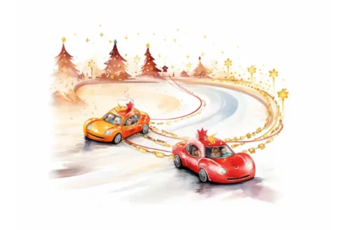 Świąteczny tor - Samochód Bartek bajka dla dzieci