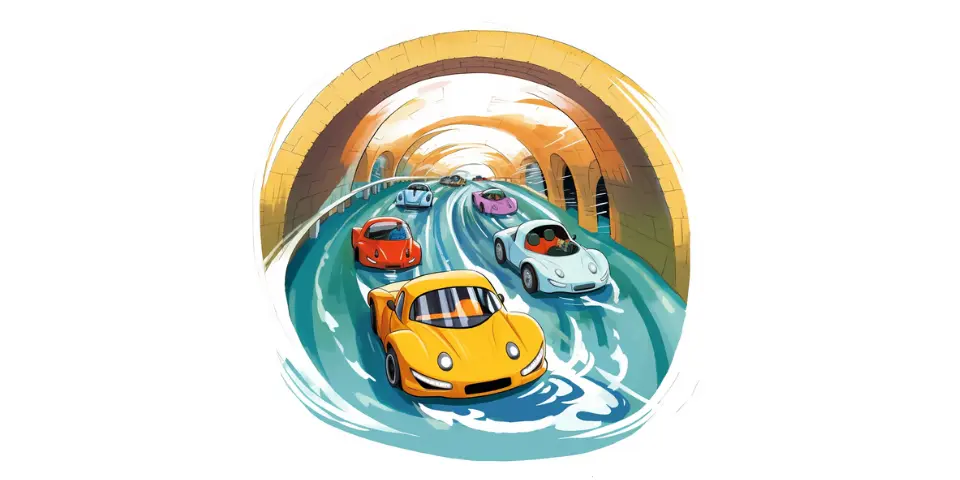 Podwodny tunel - bajka o samochodach dla dzieci
