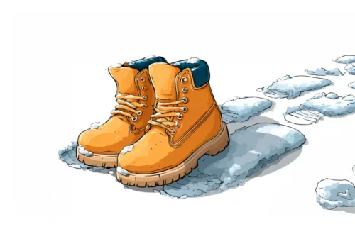 ślady butów w śniegu